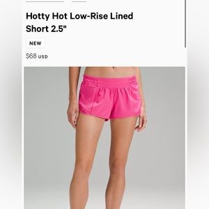 Lululemon Hotty Hot Shorts 2.5” -Zing Pink (No Longer Sold!!!)